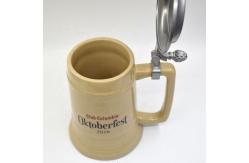 China Beer festival custom ceramic beer mug with metal lid supplier