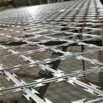 Hot Dipped Galvanized Razor Barbed Wire Mesh Anti Climb Welded Blade Razor for sale