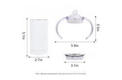 China 12oz Blank Stainless Steel Sublimation Tumblers Straight Sippy Cup With Straw Baby Feeding Bottle With Handle supplier