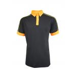 180GSM 100% Polyester T-SHIRT & POLO For Men Color Orange Contrast Black for sale