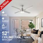 110V Iron Blades Dimmable Ceiling Fan 52 Inch With AC Motor for sale