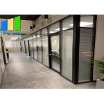 Double Tempered Glass Aluminum Frame Fixed Office Partition For Conference Center for sale