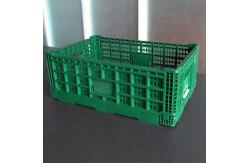 China Perforated Collapsible Plastic Crates With Lids Blue Foldable supplier