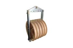 China 508mm 3-Wheel Nylon Double Sheave Pulley Block For Electric Construction supplier