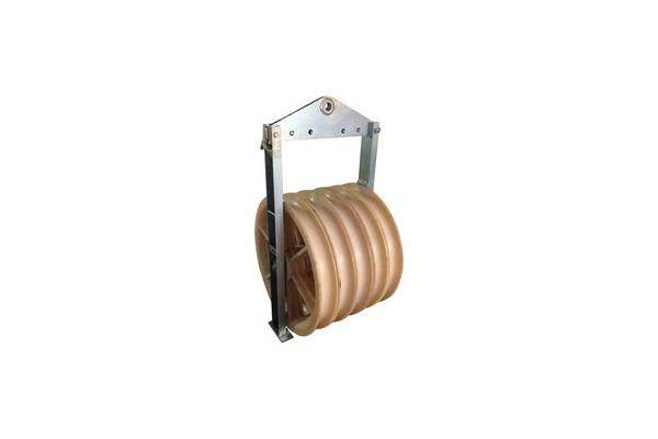 508mm 3-Wheel Nylon Double Sheave Pulley Block For Electric Construction