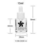 15ml Cylinder Round Glass Bottle With White Plastic Dropper for sale