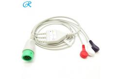 China Comen C100a Telemetry 3 Lead ECG Cable Snap 12pin Connector 1m / 3ft supplier