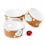 600ml Microwavable Disposable Bowls Cardboard Personalized Logo White Paper Ice Cream Cups for sale