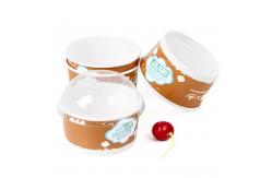 China 600ml Microwavable Disposable Bowls Cardboard Personalized Logo White Paper Ice Cream Cups supplier