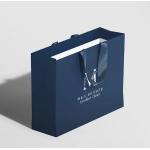 Custom Printed Shopping Gift Packaging Paper Bag Luxury Black White Retail Thick Paper Bag for sale