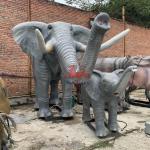 Theme Park Realistic Animatronic Animals Life Size Elephant Customized for sale