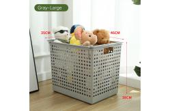 China 46*35cm 3 Tier Washing Basket White Plastic Laundry Hamper Home Use supplier