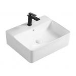 Porcelain Only Hole Above Counter Sink Bowl White Easy Clean Glazed for Bathroom for sale
