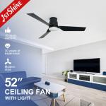 Manufacture Fan Low Profile Dimmable Led Ceiling Fan With ABS Blade Black for sale
