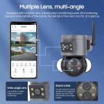 Outdoor Indoor CCTV Security Camera Panoramic With 4MP Floodlight