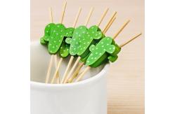 China Customized Cactus Bamboo Food Picks For Appetizer Sandwich Burger Flower supplier