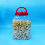 Large clear sealed PET Plastic Food Cookie Noodles Candy Jars Screw Handle Caps for sale