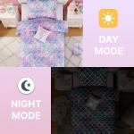 Comfortable Fluorescence Childrens Quilt Set 3 Piece Mermaid Double Bedding Set