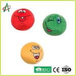 Custom Ball Shaped Plush Squeaky Small Pet Toys With Different Emoji for sale