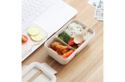 China Rectangle Bento Box Lunch Container Plastic Wheat Straw With Cutlery supplier