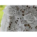 White Water Woluble French Polyester Guipure Lace Fabric With 3D Flower Design for sale
