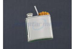 China Customized 2 In 1 Stainless Steel Engraved Hip Flask / Cigarette Holder supplier