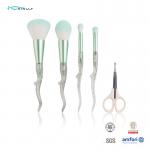 Curved Craft 4 Piece Brush Set Synthetic Hair Plastic Handle With Scissors for sale