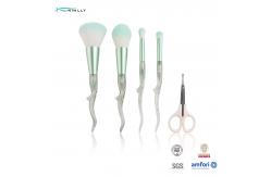 China Curved Craft 4 Piece Brush Set Synthetic Hair Plastic Handle With Scissors supplier