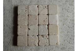 China Beige Natural Travertine Coasters Birthday Decoration Items Tumbled Finish supplier