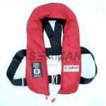 EC / MED Approval 150N Orange Red Double Air Chamber Inflatable Life Jacket With Harness for sale