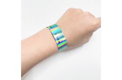 China Eco Friendly Sparkle Wristbands , Holographic Printed Glitter Wristband supplier