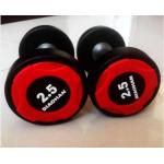 Custom Adult 2.5kg Gym Fitness Dumbbell Rubber And Steel Material for sale