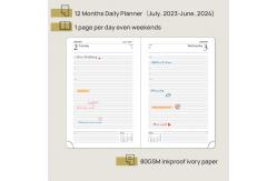 China 2023 2024 Hardcover A5 Academic Planner with Casebound Binding Vertical Layout supplier