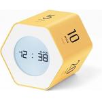 Hexagonal Yellow Digital Clock Timer Backlit 12 / 24 Hour Mode Rotating for sale