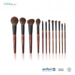 Poly Bag 12PCS Alu Tube Wooden Handle Makeup Brushes for sale