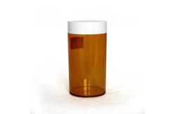 China 700ml Clear Plastic Cylinder Tubes , Golden PET Can With Screw Lid supplier