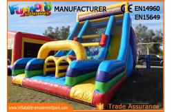 China Vertical Rush Inflatables Obstacle Course , 0.55mm PVC Tarpaulin Commercial Blow Up Slide‎ supplier