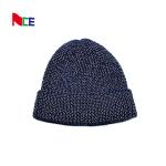 60cm Winter Beanie Hat Men Reflective Yarn Knit Skull Soft Warm Fold Up Cuff Daily Beanie Caps for sale