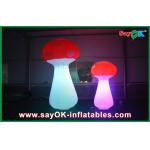 Red Yellow Purple Decoration Standing Inflatable Mushroom With led Giant