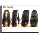Hand Tied Remy Human Hair Front Lace Wigs 1B# / 5A Virgin Remy Hair for sale