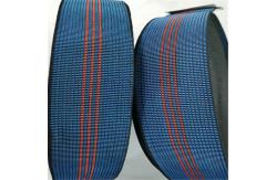 China High Tenacity Custom Lawn Elastic Chair Webbing Blue With 3 Red Straps supplier