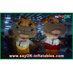 Custom Animal Oxford Cloth Inflatable Cartoon Cattle Cow With LED Lighting for sale