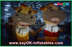 China Custom Animal Oxford Cloth Inflatable Cartoon Cattle Cow With LED Lighting supplier
