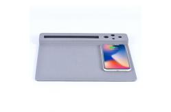 China Portable Wireless Phone Charger Leather Multifunctional Mouse Pad Gaming Creative supplier