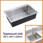 PVD NANO 16 Gauge Deep Kitchen Sinks , 76x50 High End Kitchen Sinks for sale