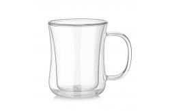 China Heat Resistant Borosilicate Double Wall Glass Coffee Mugs supplier