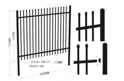 China Powder Coating Black Garrison Metal Security Fence Panels2.1MX2.4M Rails 40mm supplier