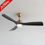 52-Inch Modern LED Ceiling Fan with DC Motor, Black ABS Blades