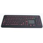 Red illuminated 108 key ruggedized full keyboard with touchpad for medical for sale