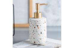 China Luxury Ceramic Bathroom Set Soap Bottle For Shampoo Liquid Lotion supplier